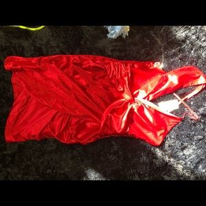 Red silk fashion nova dress